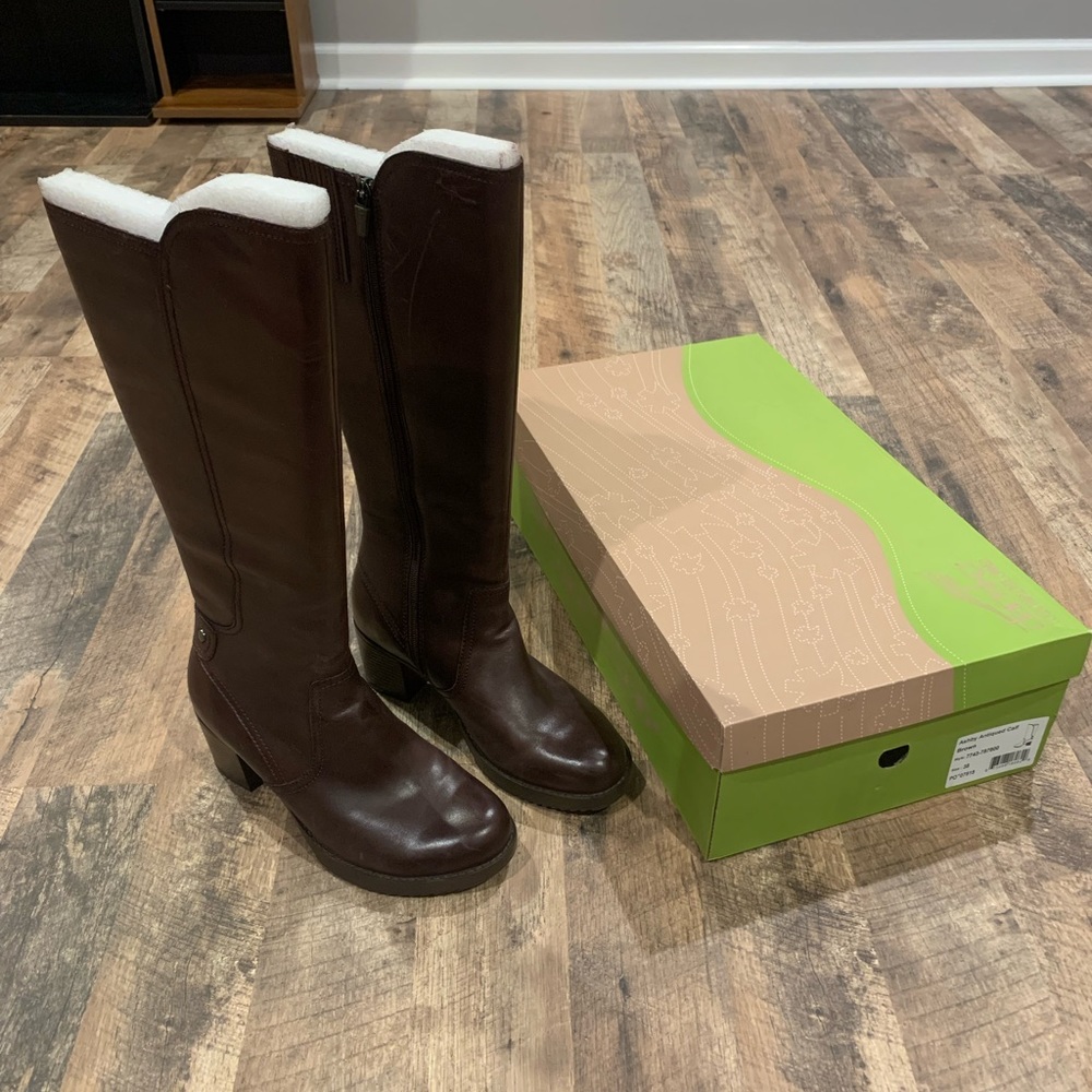 Dansko Brown Leather High Boots With Box Size 38